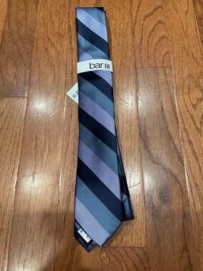 BarIII tie NWT blues and lilac striped. Dalton Stripe Tie